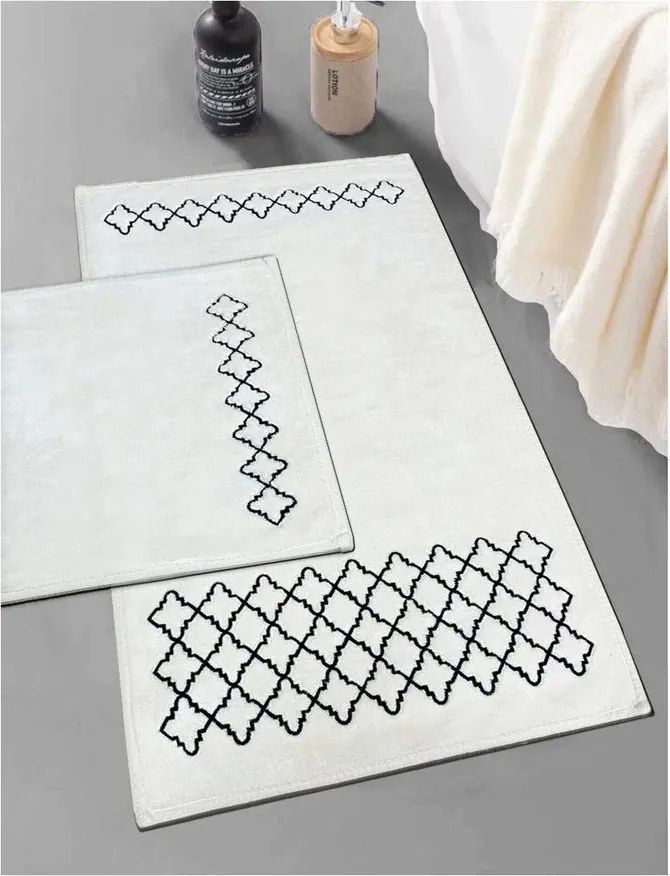 Krémovobiele kúpeľňové predložky v súprave 2 ks 60x100 cm Luxury – Foutastic