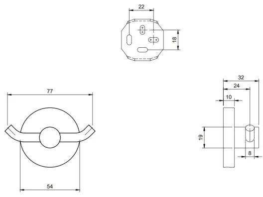 Villeroy & Boch TVA15101200061 - Nástenný háčik ELEMENTS lesklý chróm