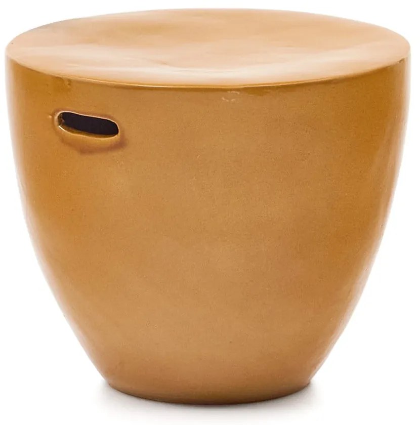 Keramický okrúhly záhradný odkladací stolík ø 46 cm Mesquida – Kave Home