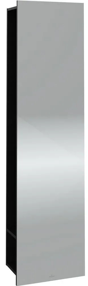VILLEROY & BOCH Subway 3.0 závesná polica so zrkadlom, regál vpravo, 450 x 300 x 1700 mm, Volcano Black, C59700VL