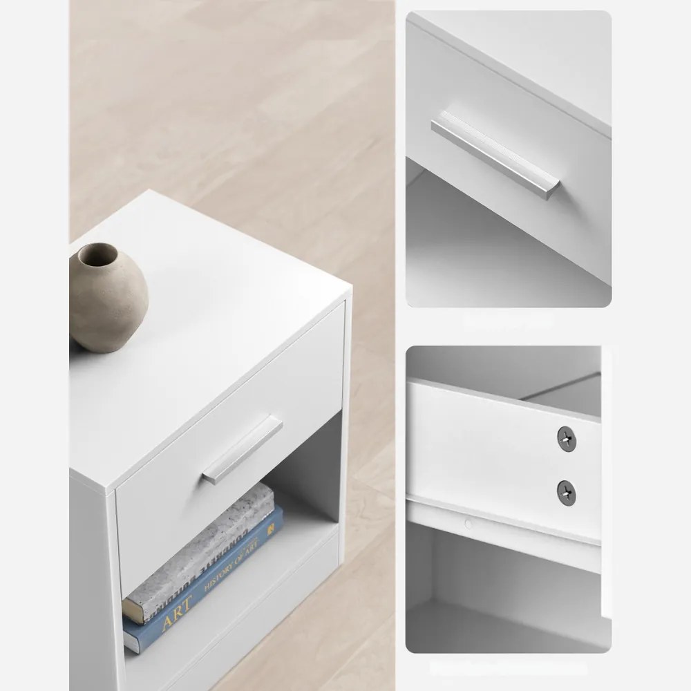 Vasagle Nočný stolík COSTA, 28x39x41cm, biela