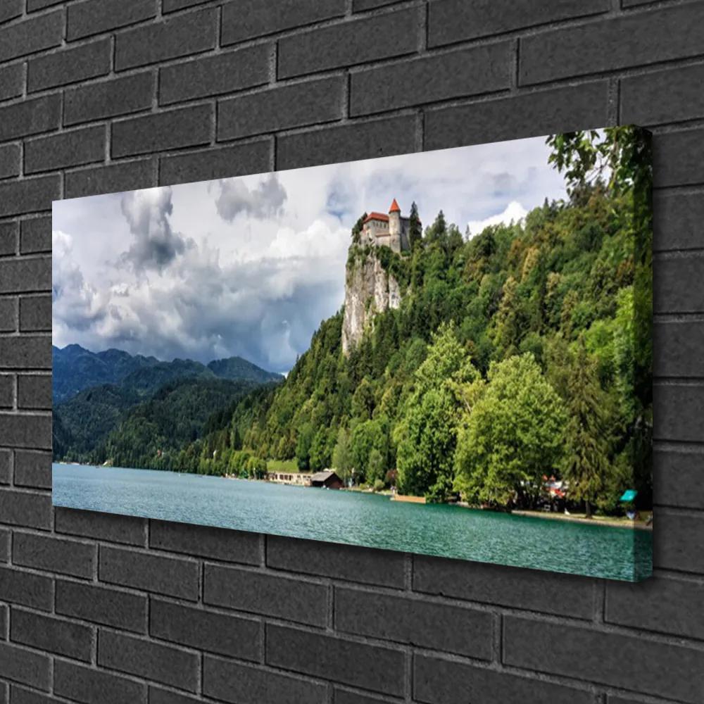 Obraz Canvas Zámok v horách les príroda 140x70 cm