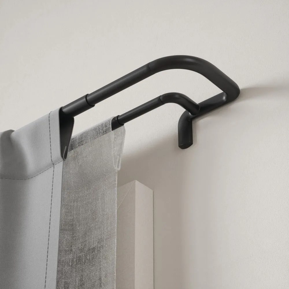 Oceľová roztiahnuteľná dvojitá garniža 76 - 213 cm Twilight – Umbra