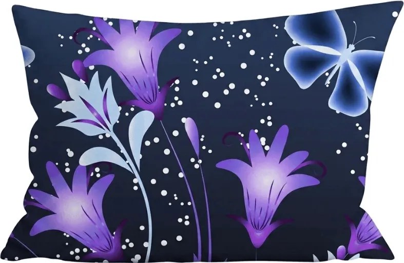 Obliečka na vankúš z mikrovlákna VIOLET BUTTERFLY 50x70 cm, tmavomodrý
