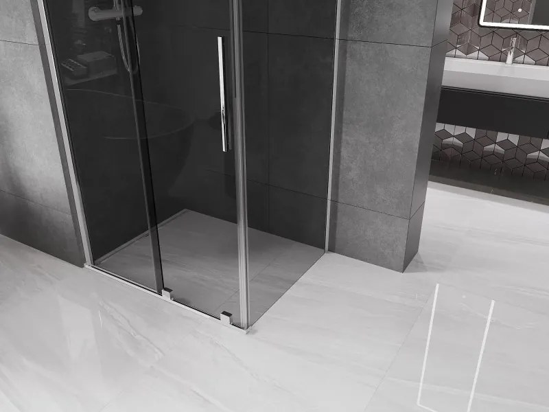 Mexen Velar, sprchový kút s posuvnými dverami 90 x 85 cm, 8mm šedé sklo, chrómová, 871-090-085-41-01
