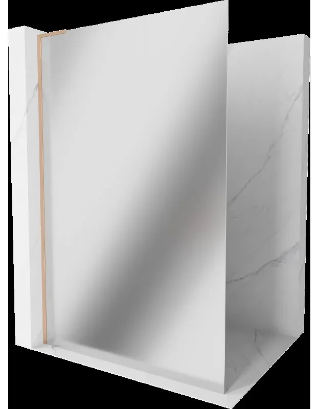 Mexen Kioto L sprchová stena Walk-in 90 x 200 cm, zrkadlo, brúsená meď - 800-090-103-65-50