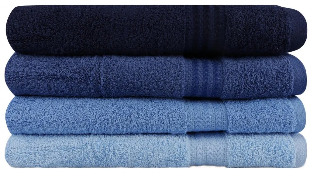 Súprava 4 ks uterákov Rainbow 70x140 cm modrá