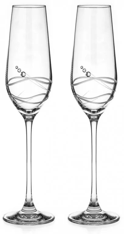 Diamante poháre na šampanské Venezia s kryštálmi Swarovski 230 ml 2KS