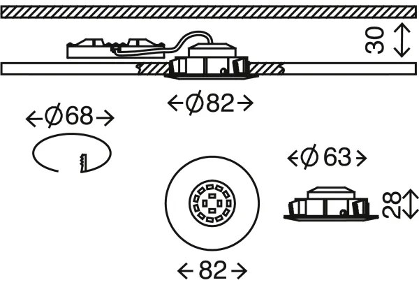 Briloner 7209-019 - LED Kúpeľňové podhľadové svietidlo ATTACH LED/5W/230V IP23