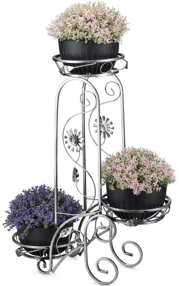 Stojan na kvety 88x65 cm strieborná