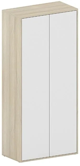 Kancelárska policová skriňa FUTURE, 850 x 450 x 1900 mm, biela/dub