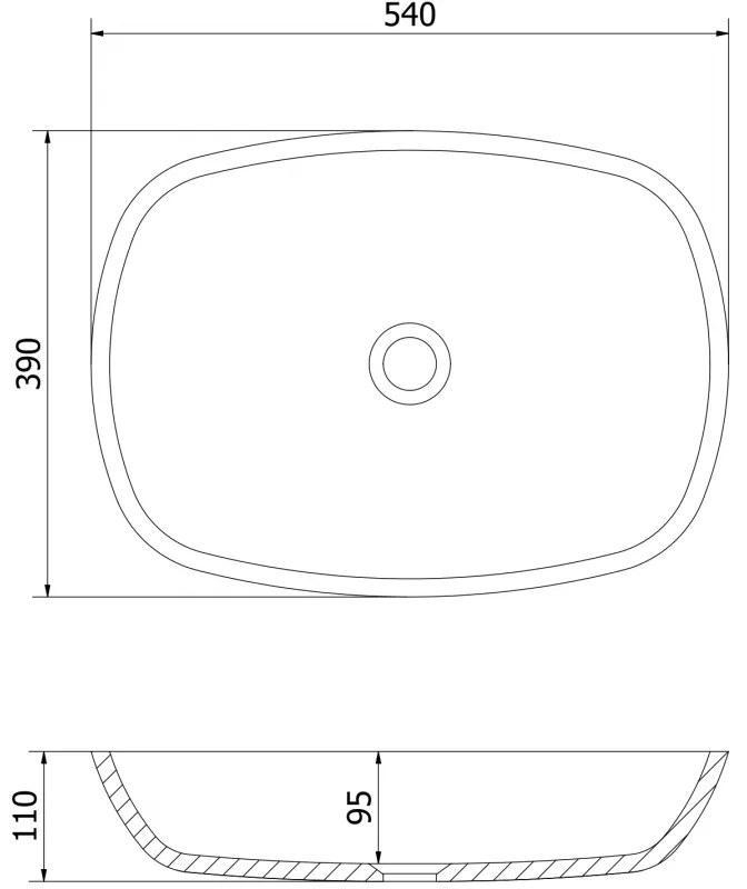 Mexen Araks, sklenené umývadlo na dosku 54 x 39,5 x 11 cm, modrá, 24155447