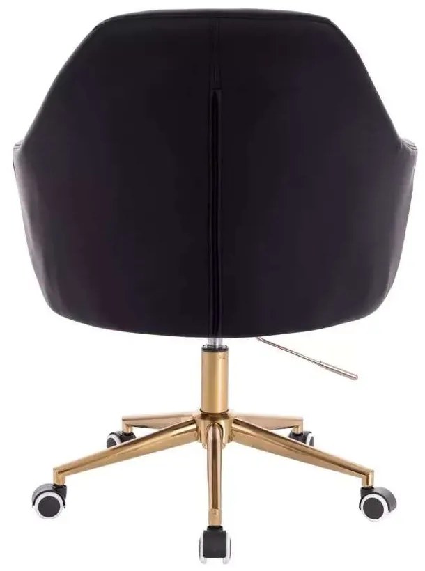 LuxuryForm DESIGN Kreslo ANDORA na zlatej podstave s kolieskami - čierne