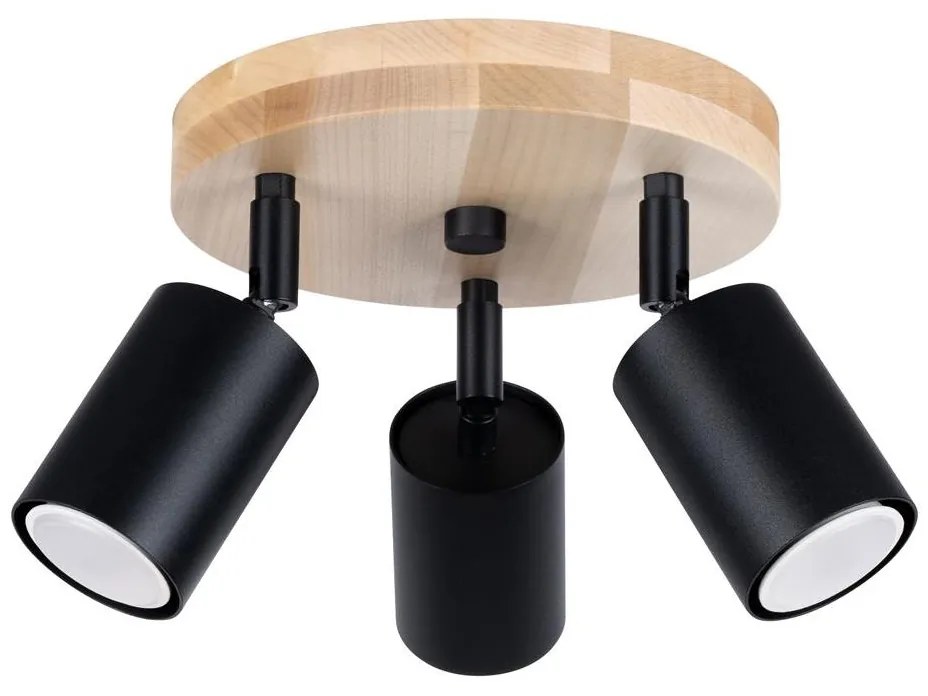 Sollux SL.1292 - Bodové svietidlo VERDO 3xGU10/10W/230V čierna