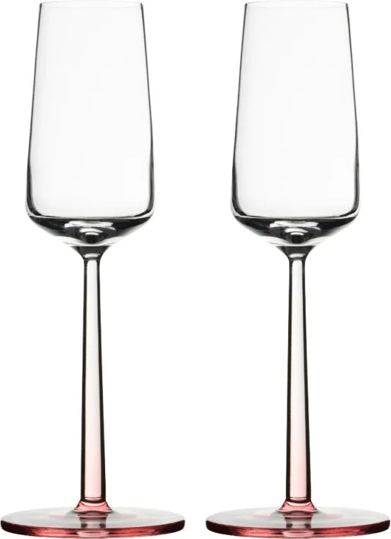 Poháre na šampaňské Essence 0,21l, 2ks / ružové