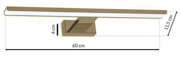 EUlight Nástenné LED svietidlo Shine1, 1x LED 13,8w, 4000k, (60 cm), c