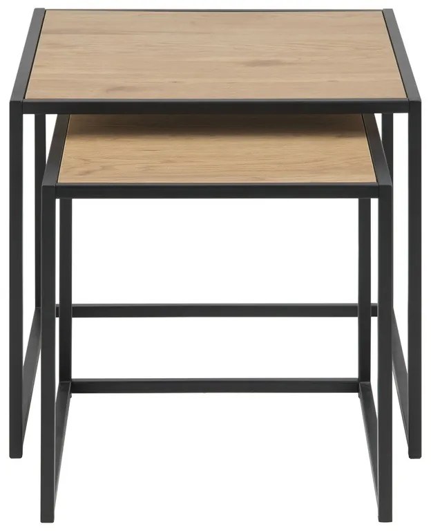Sada odkladacích stolíkov Akello, imitácia divoký dub