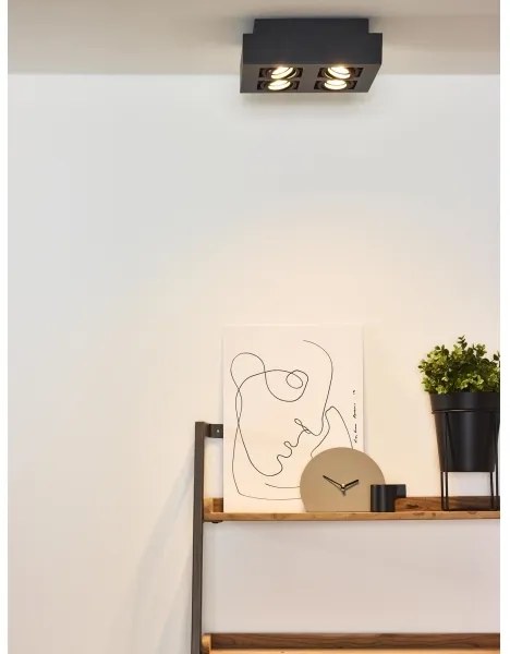 Lucide 09119/21/30 - LED Bodové svietidlo XIRAX 4xGU10/5W/230V čierna