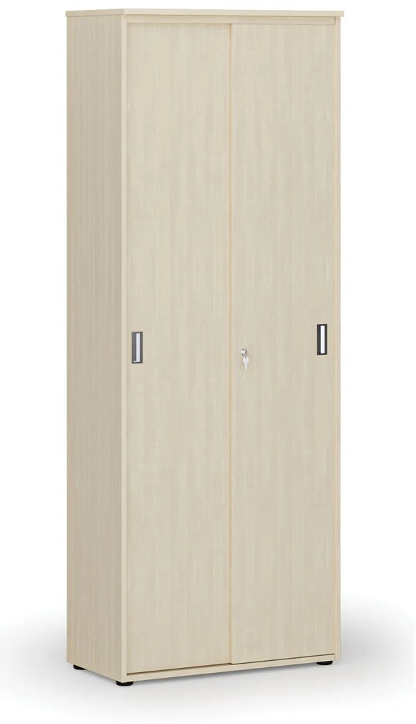 Kancelárska skriňa so zasúvacími dverami PRIMO WOOD, 800 x 420 x 2128 mm, breza