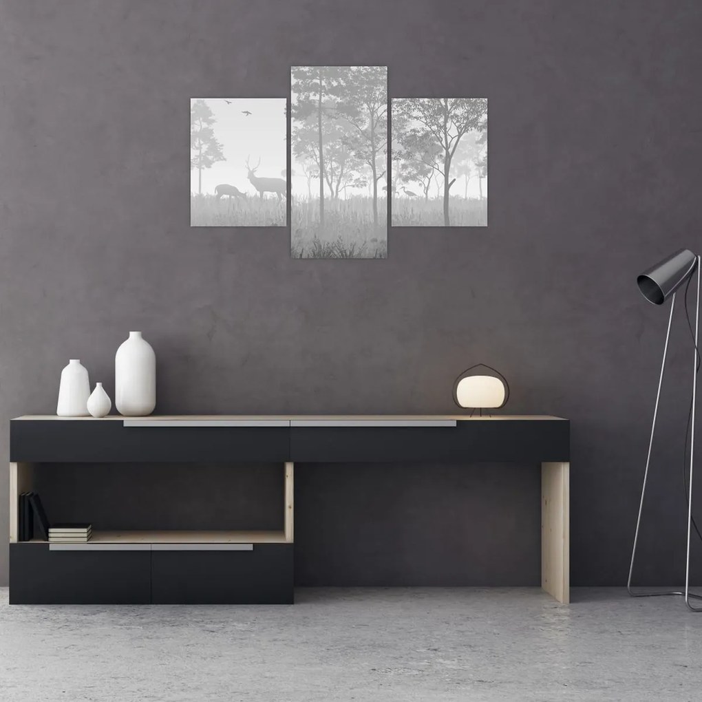 Obraz - Lúka s jeleňami (90x60 cm)
