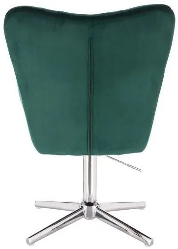 LuxuryForm DESIGN Otočné kreslo AURORA VELUR na striebornom kríži - zelené
