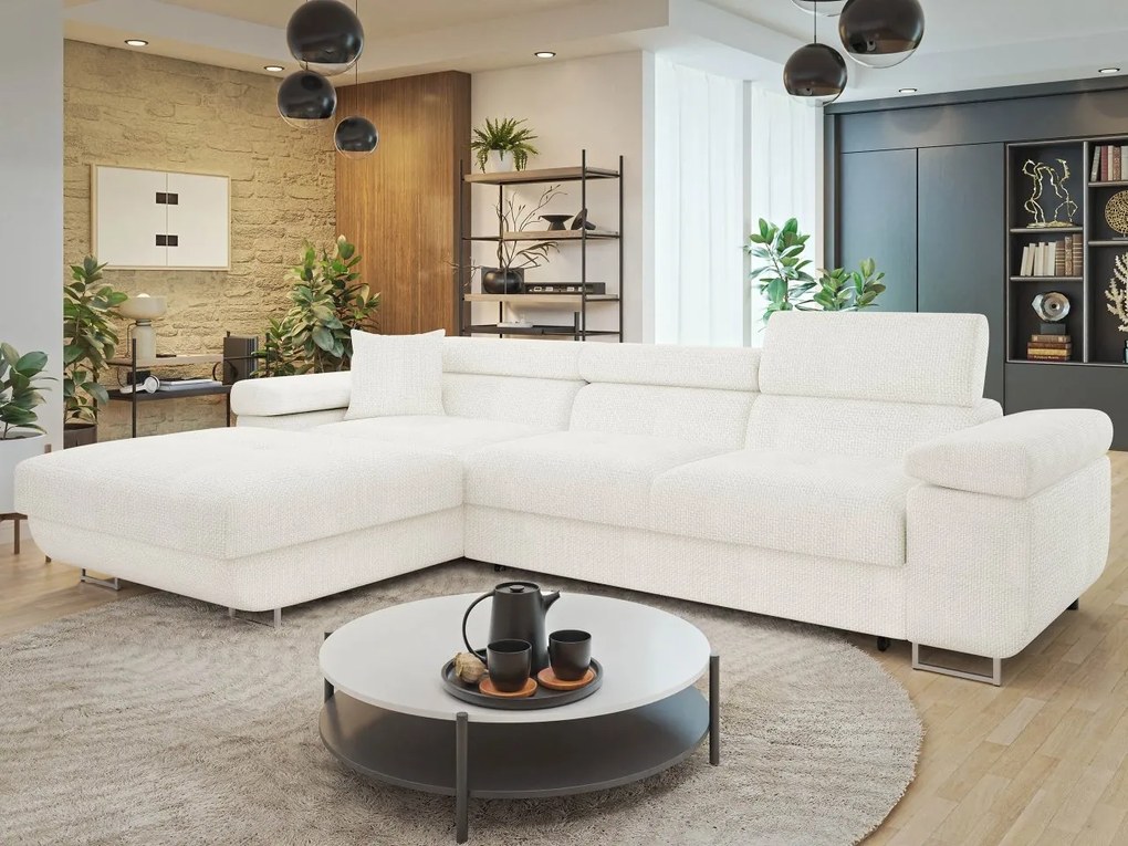 Rohová rozkladacia sedačka v tvare L Torezio Mini, Dostupné poťahy: Manila 18, Strana: pravá