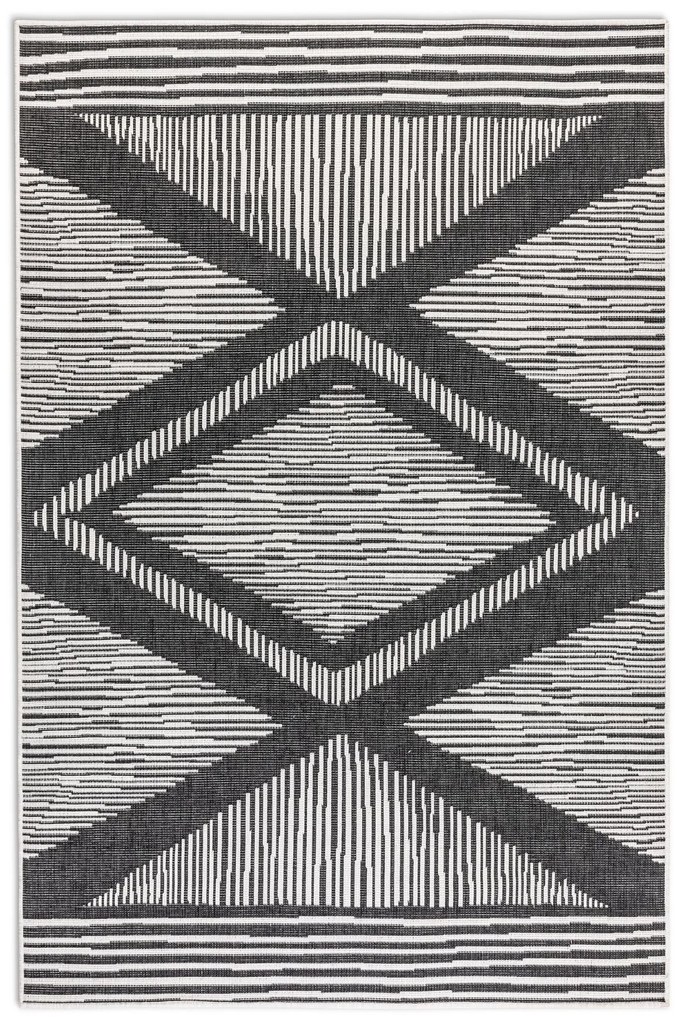 Kusový koberec Gemini 106014 Black z kolekcie Elle – na von aj na doma, 120x170, čiernobiela, chodba / predsieň, ELLE Decoration