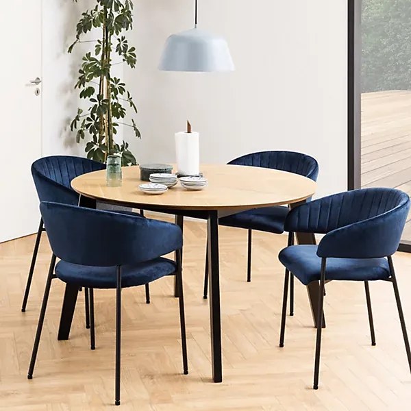 Jedálenský rozkladací stôl Georgetown 120/198 cm z masívu dub prírodný/čierny