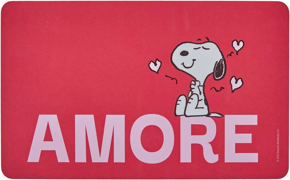 PEANUTS Raňajková doštička "Amore" - červená