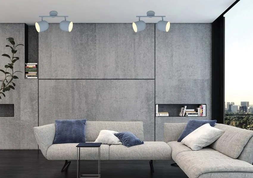 Candellux Šedé stropné svietidlo Azuro pre žiarovku 2x E27 92-63212