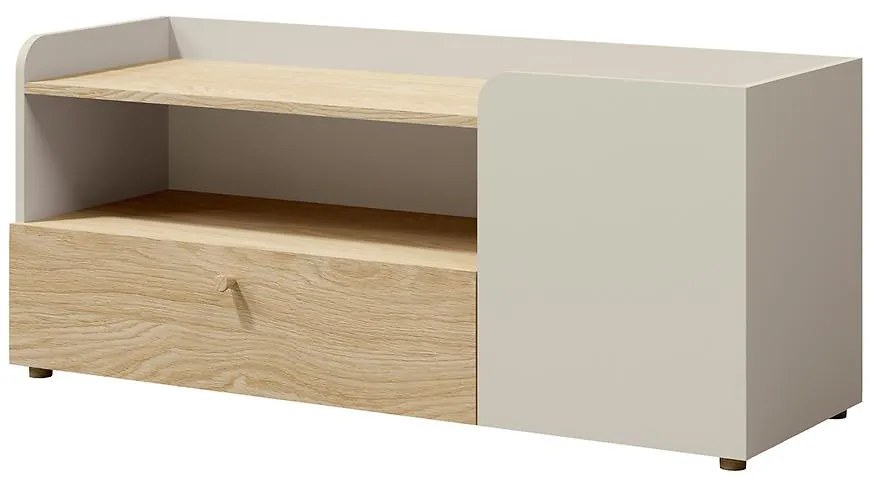 TV stolík  YUKI 12 Sivá béžová/Olejovaný dub