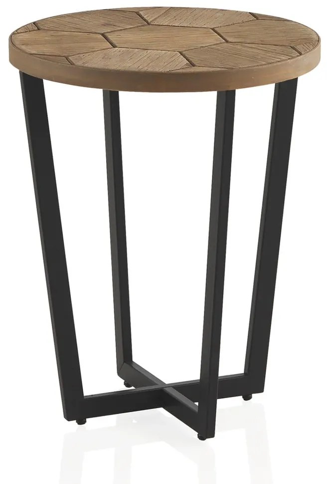 Odkladací stolík s čiernou železnou konštrukciou Geese Honeycomb, ⌀ 44 cm