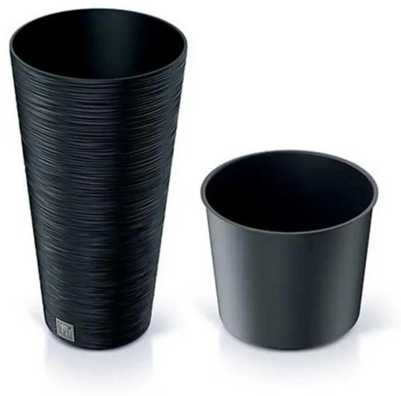Kvetináč UH o250 mm FURU SLIM antracit výška 480 mm s vložkou KLC