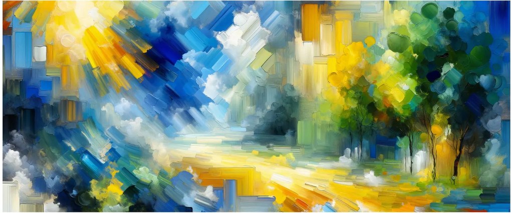 Obraz - Abstraktný slnečný deň (120x50 cm)