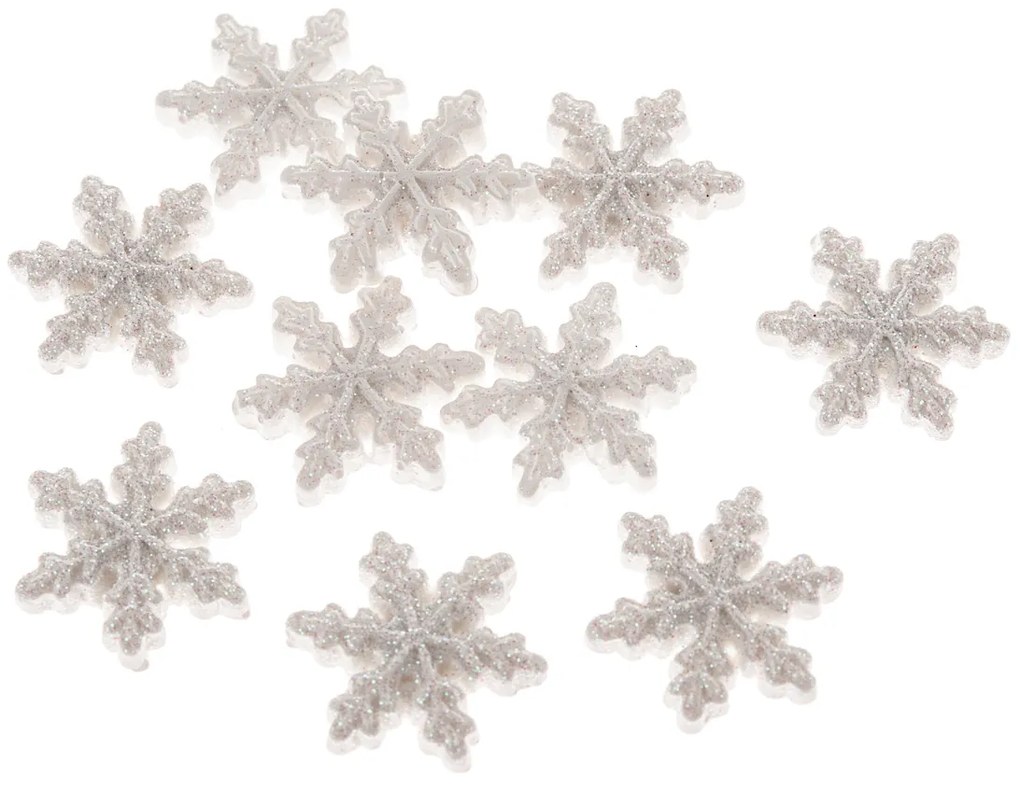 Súprava vianočných ozdôb Snehová vločka, 12 ks, polyresin