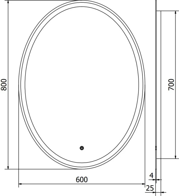 Mexen Elz osvetlené kúpeľňové zrkadlo 60 x 80 cm, LED 6000K, proti hmle - 9802-060-080-611-00