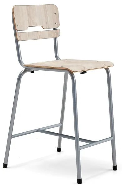 Školská stolička SCIENTIA, široké sedadlo, V 650 mm, strieborná/jaseň