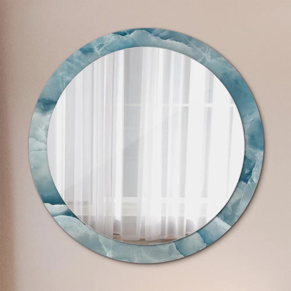Okrúhle ozdobné zrkadlo Modrý onyx mramor fi 90 cm