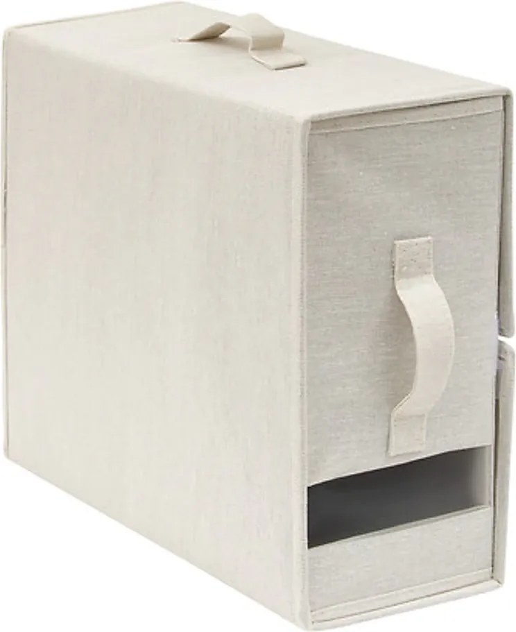 5Five® Ľanový úložný skladací box na posteľnú bielizeň, skladací 40,5 x 15,5 x 31,5 cm - 2ks