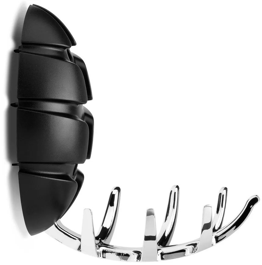 Čierny/v lesklej striebornej farbe nástenný plastový háčik Bug – Spinder Design