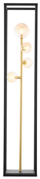 Jupiter 1911 - Stojacia lampa NEPTUN 4xG9/14W/230V zlatá/čierna/zadymená béžová