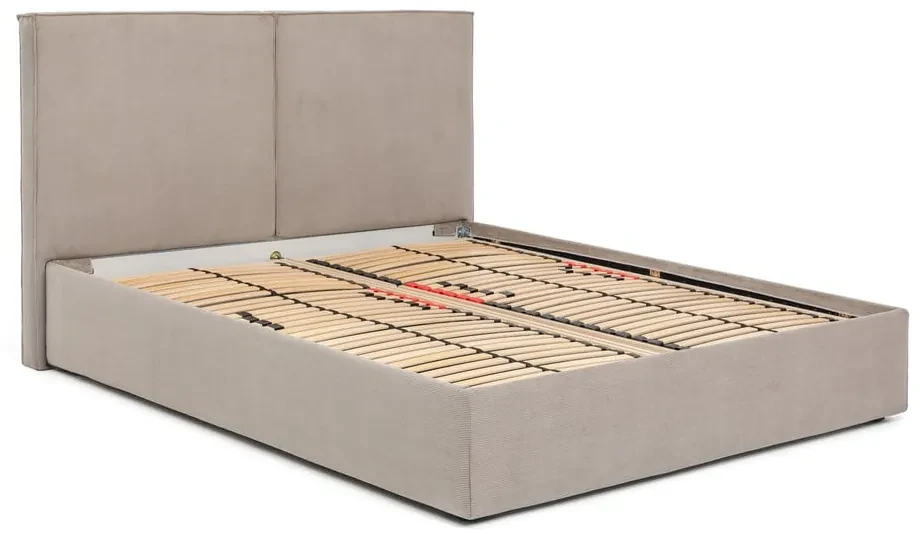 Čalúnená dvojlôžková posteľ taupe s úložným priestorom s roštom 180x200 cm Thessa Bold – Bonami Selection