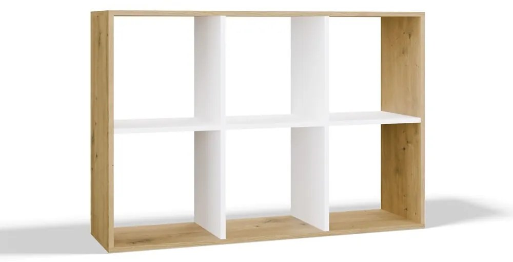 Regál Malax 2x3 110 cm dub Artisan/bílý
