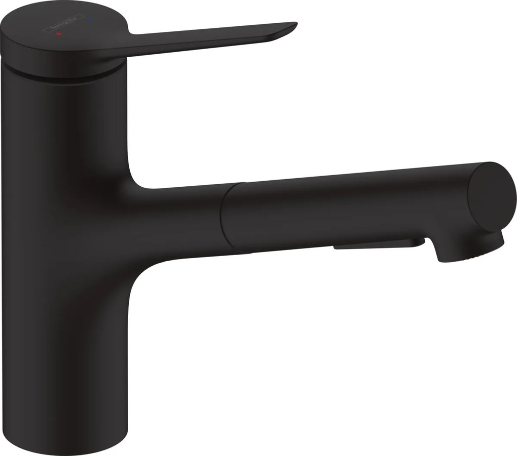 Hansgrohe Zesis M33, páková kuchynská batéria 150, vyťahovacia sprška, 2jet, čierna matná, HAN-74820670