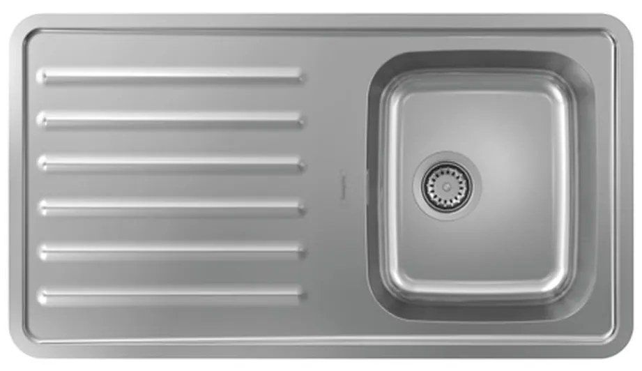 Hansgrohe S41 - S4111-F340 Vstavaný drez 340/400 s odkvapkávačom, nerezová oceľ 43340800