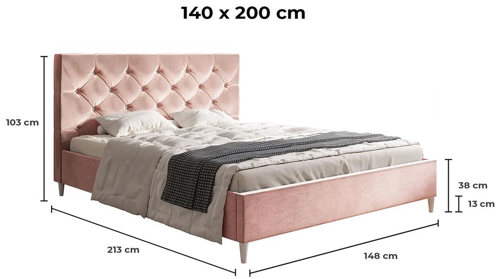 PROXIMA.store - Luxusná čalúnená posteľ FIONA ROZMER: 160 x 200 cm, FARBA NÔH: wenge