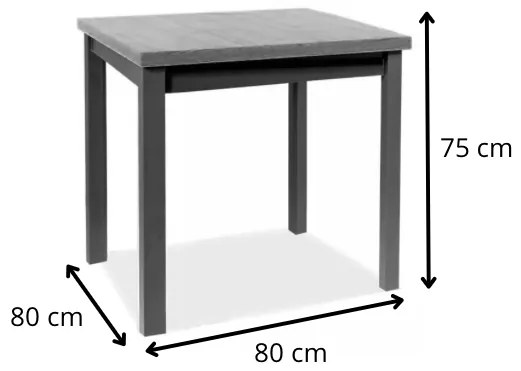 Jedálenský stôl Adam 80 cm dub cremona torro/kašmír