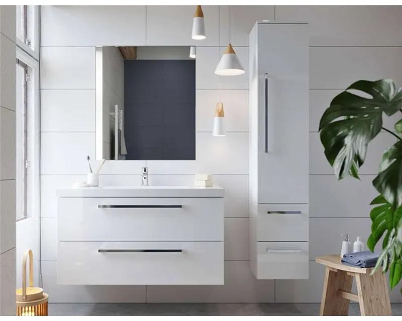 Mereo, Bino, kúpeľňová skrinka s keramickým umývadlom 81x46x55 cm, biela, MER-CN661