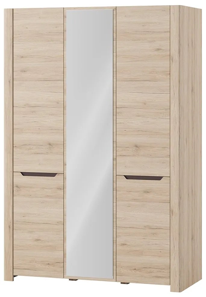 Šatníková skriňa Desjo 06 140 cm so zrkadlom dub San Remo