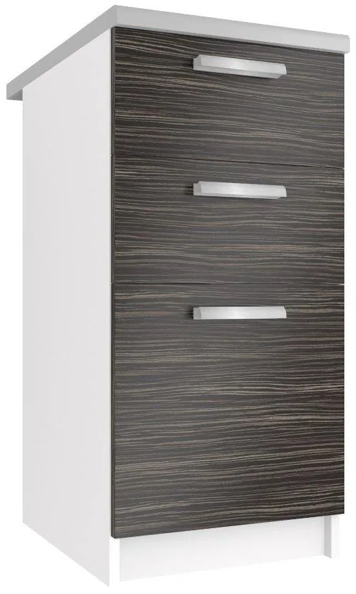 Kuchynská skrinka Belini spodná so zásuvkami 40 cm eben kráľovský  s pracovnou doskou  TOR SDSZ40/1/WT/HK/0/T